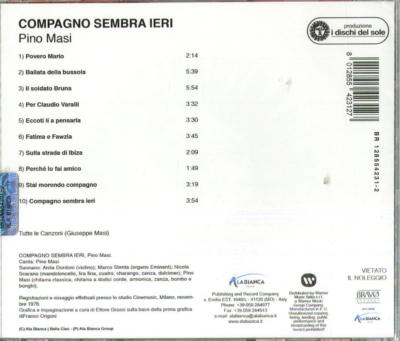 Masi Pino - Compagno Sembra Ieri (Ri-Masterizzato) CD 8012855423127