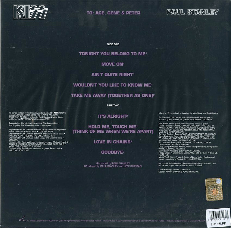 Kiss - Paul Stanley Lp 8013252911613