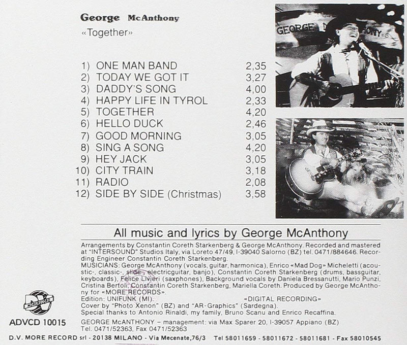 Mc Anthony George - Together Cd 8014406101560