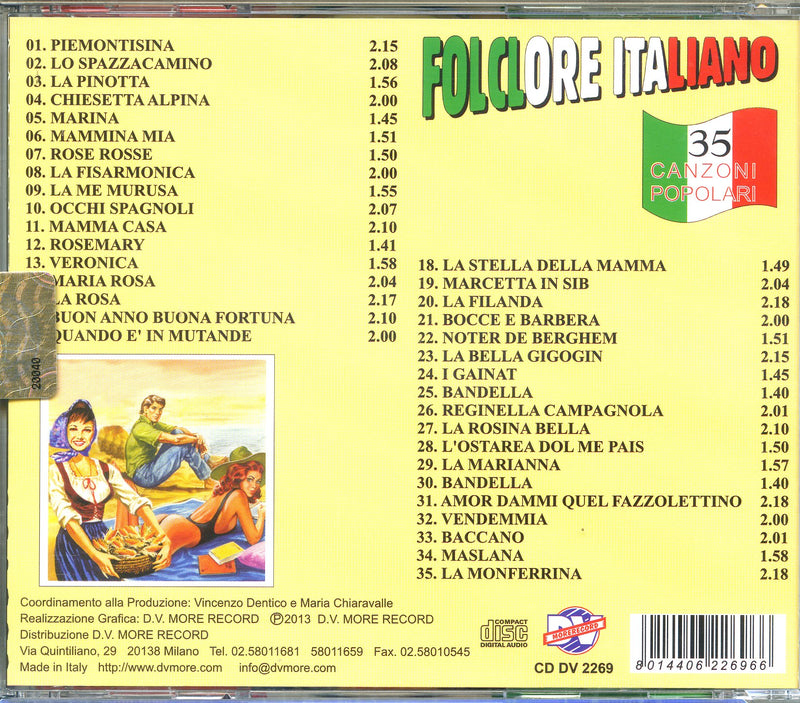 Compilation - Folclore Italiano 35 Canzoni Cd 8014406226966