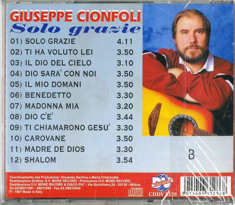 Cionfoli Giuseppe - Solo Grazie Cd 8014406612868