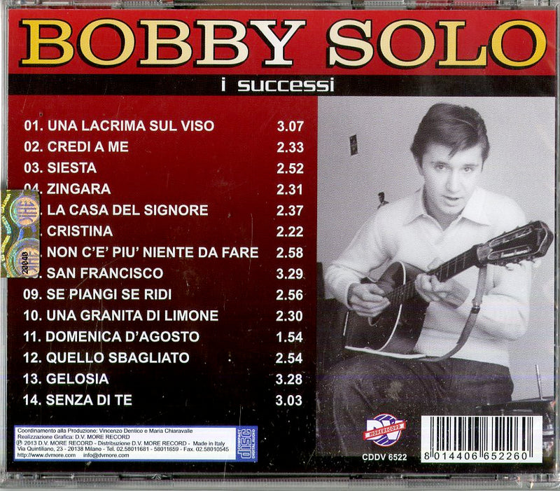 Solo Bobby - I Successi Cd 8014406652260