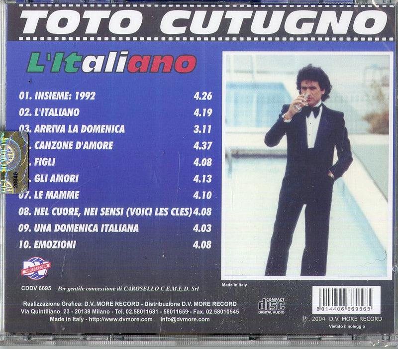 Cutugno Toto - L'Italiano Cd 8014406669565