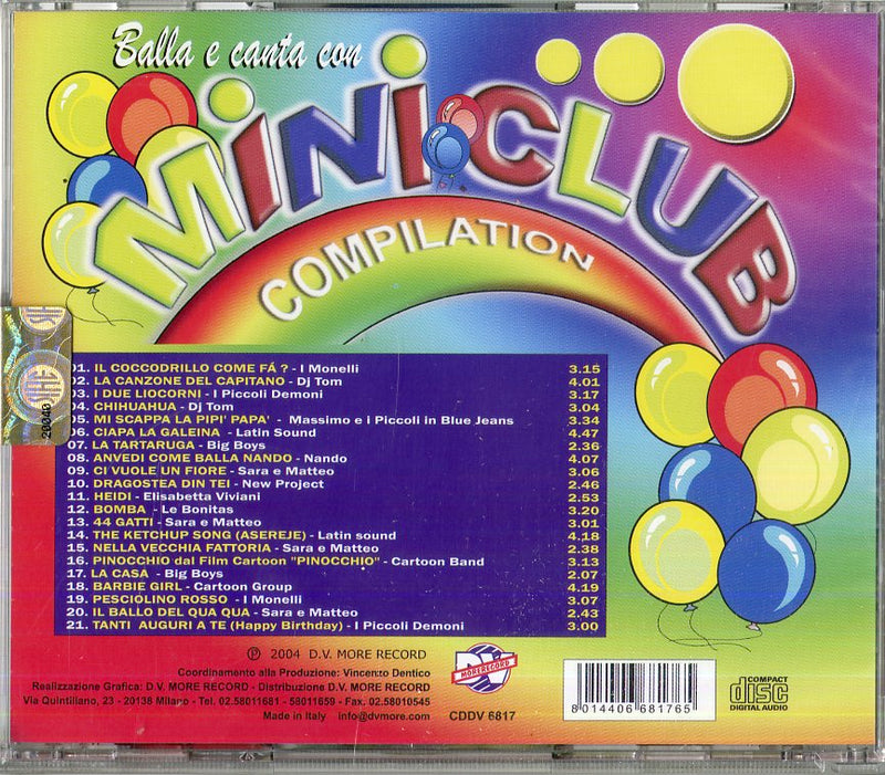 Compilation - Balla E Canta Con Miniclub 1 Cd 8014406681765