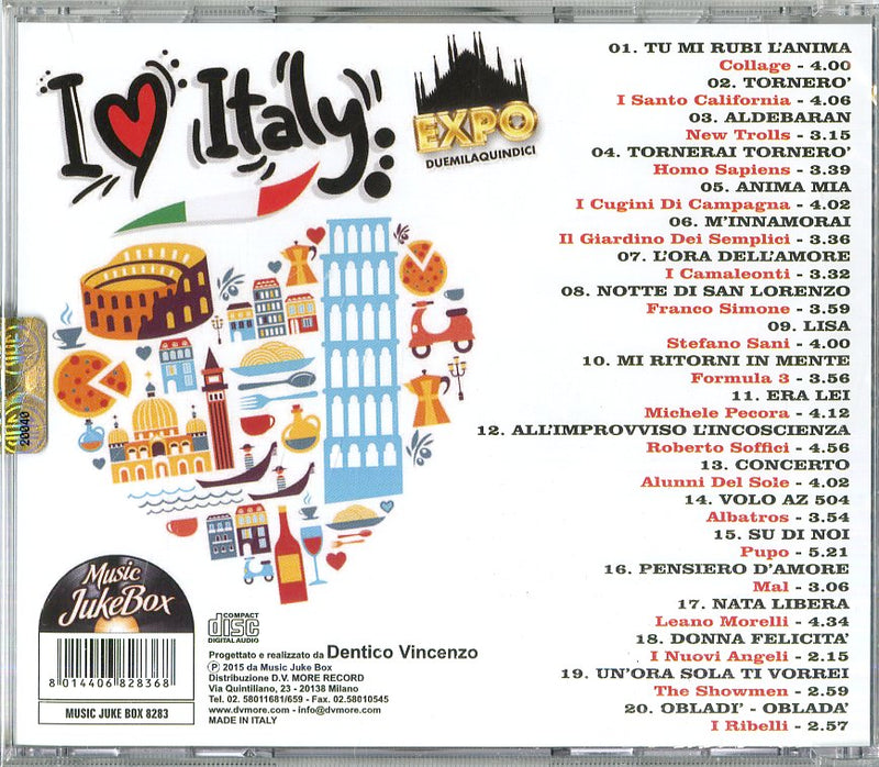 Compilation - I Love Italy Cd 8014406828368