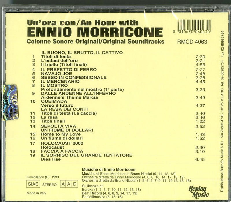 Morricone Ennio - Un'Ora Con Ennio Morricone Cd 8015670040630