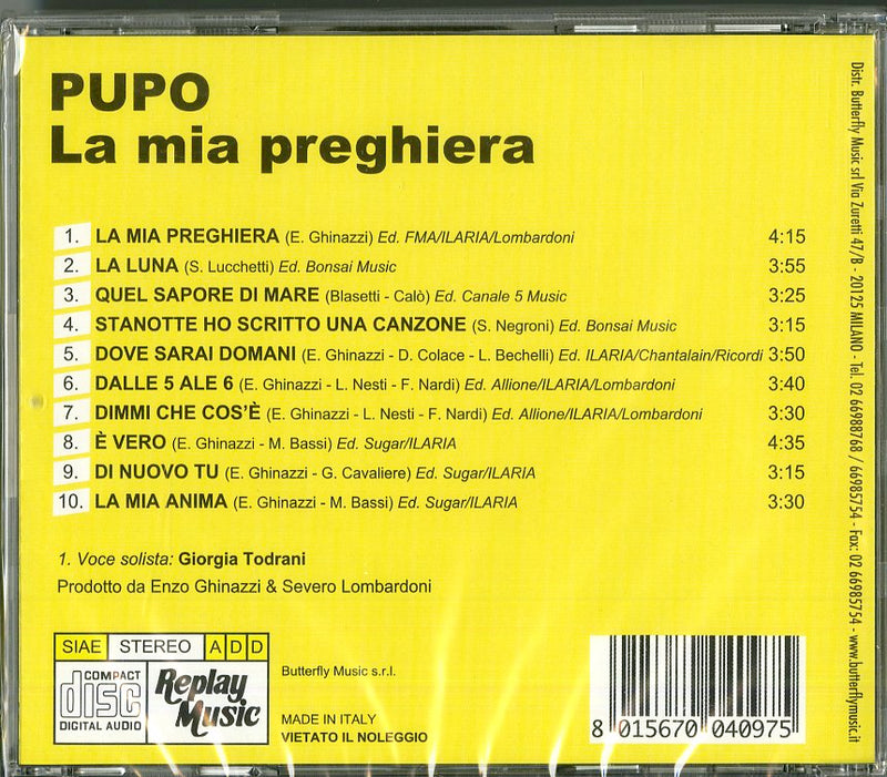 Pupo - La Mia Preghiera Cd 8015670040975