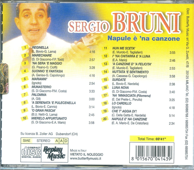 Bruni Sergio - Napule E 'Na Canzone Cd 8015670041439