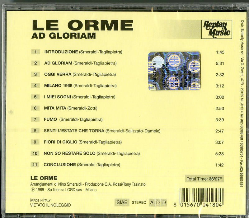 Orme Le - Ad Gloriam Cd 8015670041804