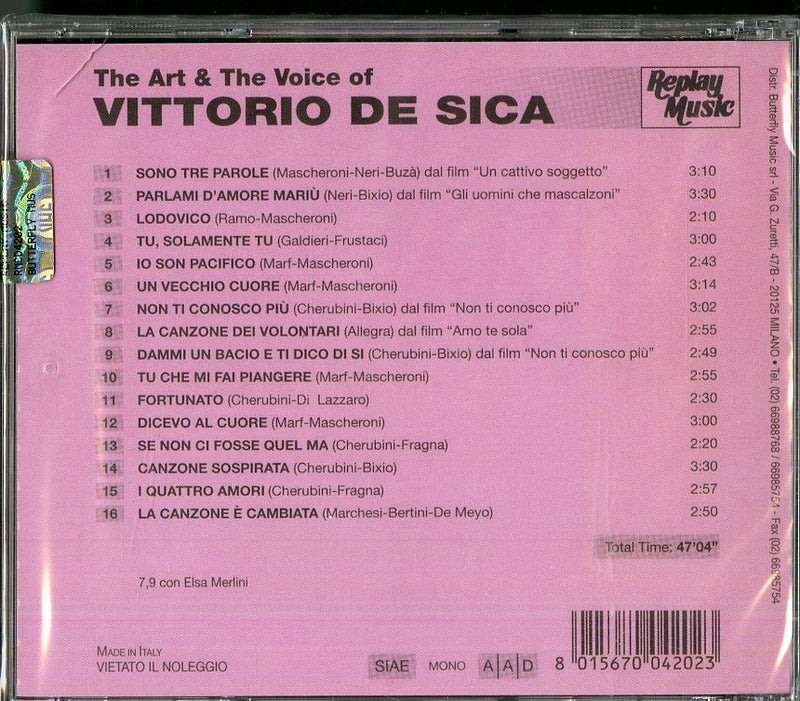 De Sica Vittorio - The Art & The Voice Of V. De Sica Cd 8015670042023
