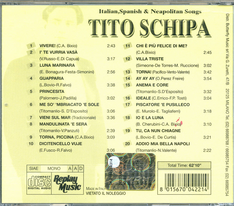 Schipa Tito - Tito Schipa Greatest Hits Cd 8015670042214