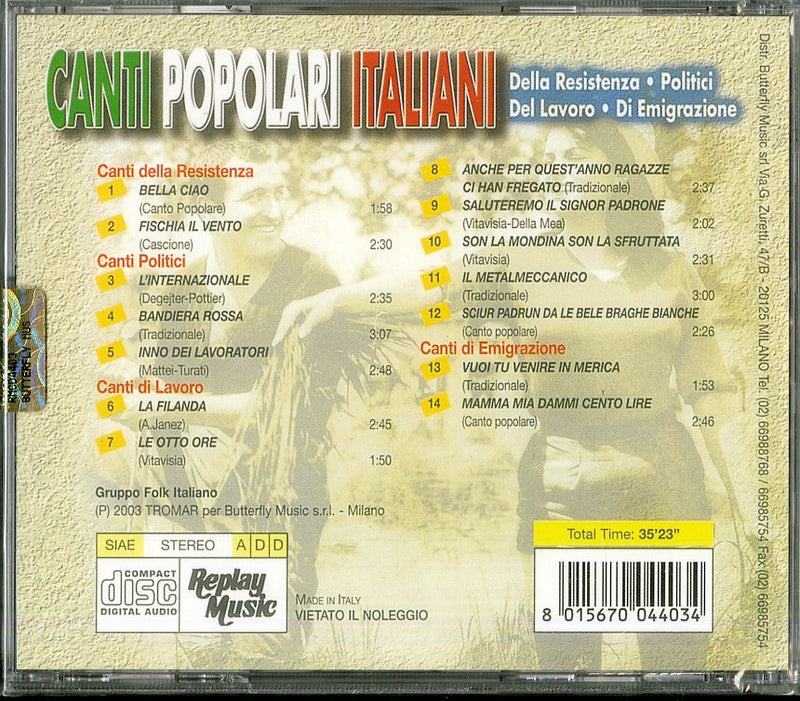 Compilation - Canti Popolari Italiani-Bandiera Rossa Cd 8015670044034