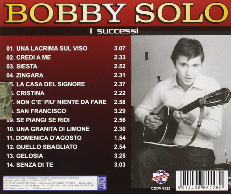 Solo Bobby - I Successi Di Bobby Solo Cd 8015670044379