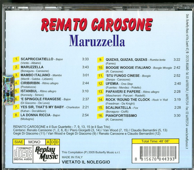 Carosone Renato - Maruzzella Cd 8015670044393