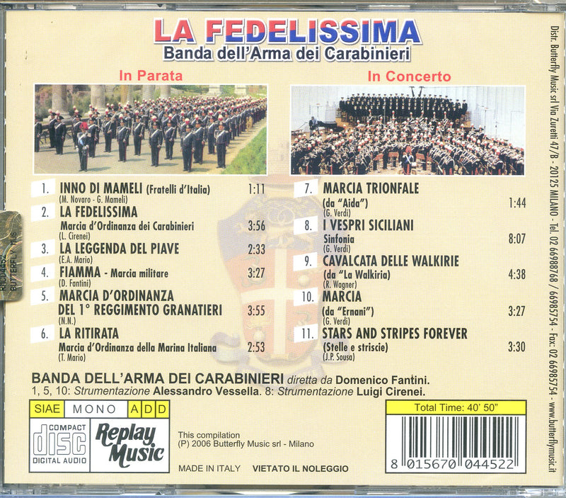 Compilation - La Fedelissima - Banda Dei Carabinieri Cd 8015670044522