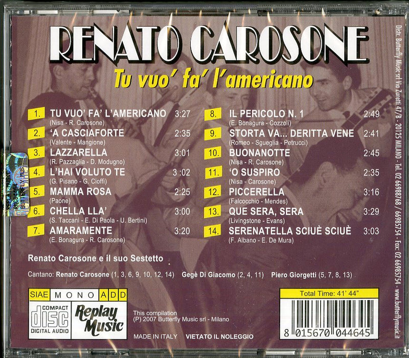 Carosone Renato - Tu Vuo Fa L'Americano Cd 8015670044645