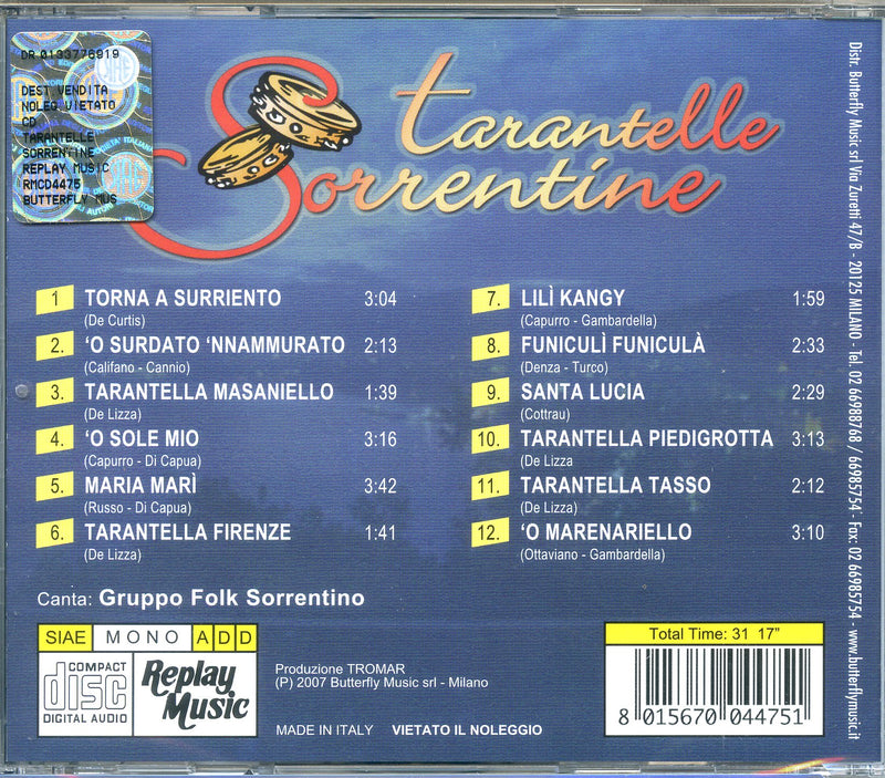 Compilation - Tarantelle Sorrentine Cd 8015670044751
