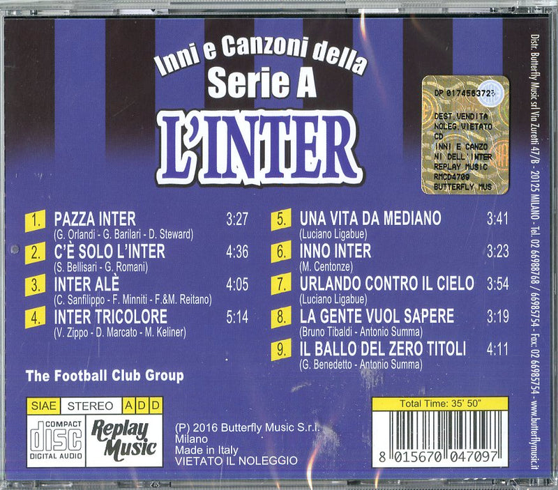 Compilation - L'Inter Inni E Canzoni Della Serie A Cd 8015670047097