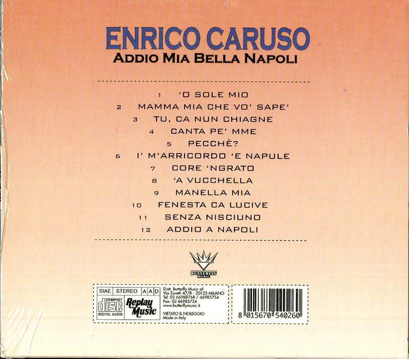 Caruso Enrico - Addio Mia Bella Napoli Cd 8015670540260