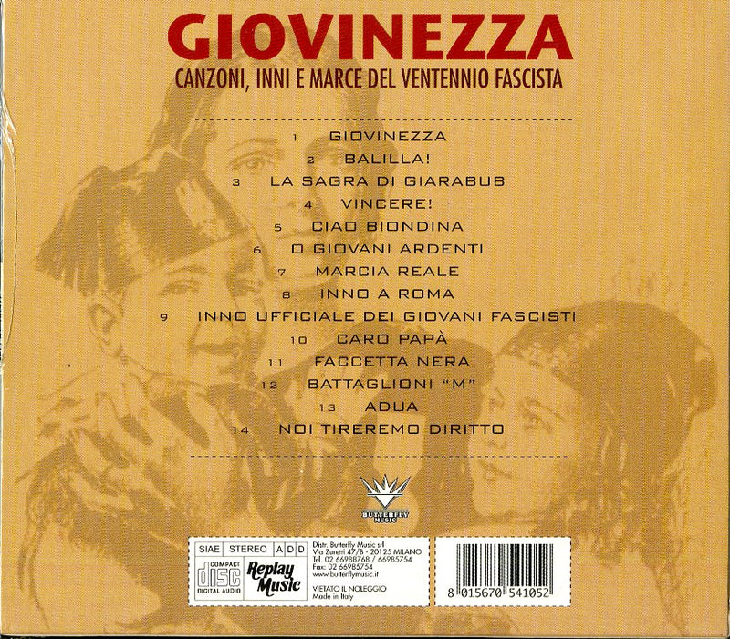 Compilation - Giovinezza (Inni E Marce Xx Fascist Cd 8015670541052
