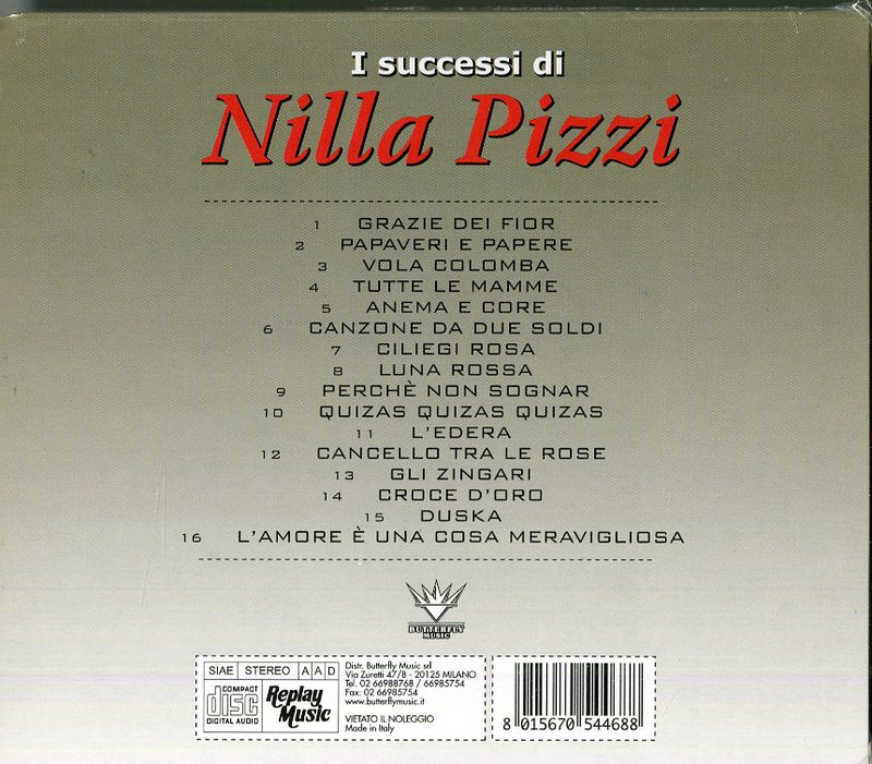 Pizzi Nilla - I Successi Di Nilla Pizzi Cd 8015670544688
