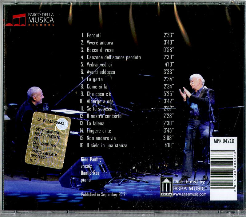 Paoli Gino, Rea Danilo - Due Come Noi Che Cd 8015948304433