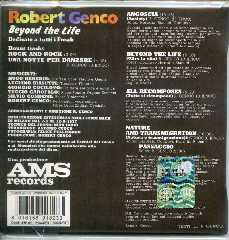 Genco Robert - Beyond The Life (Oltre La Vita) Cd 8016158018233