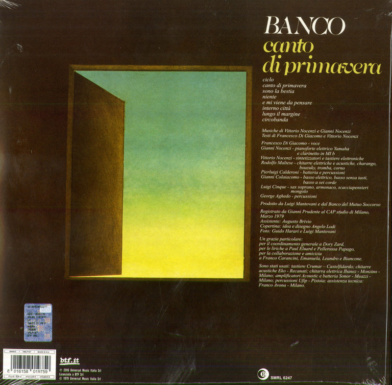 Banco - Canto Di Primavera (180 Gr. Vinyl Yellow Limited Edt.) Lp 8016158019759