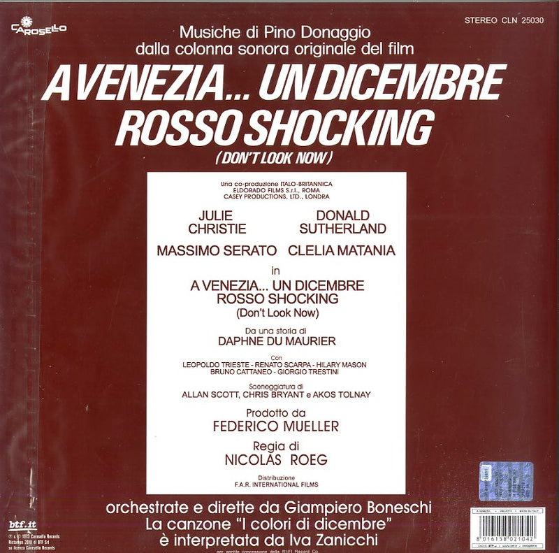 O. S. T. -A Venezia Un Dicembre Rosso Shocking( Donaggio Pino) - A Venezia Un Dicembre Rosso Shocking (Limited Edt.Red Vinyl) (Rsd18) Lp 8016158021042