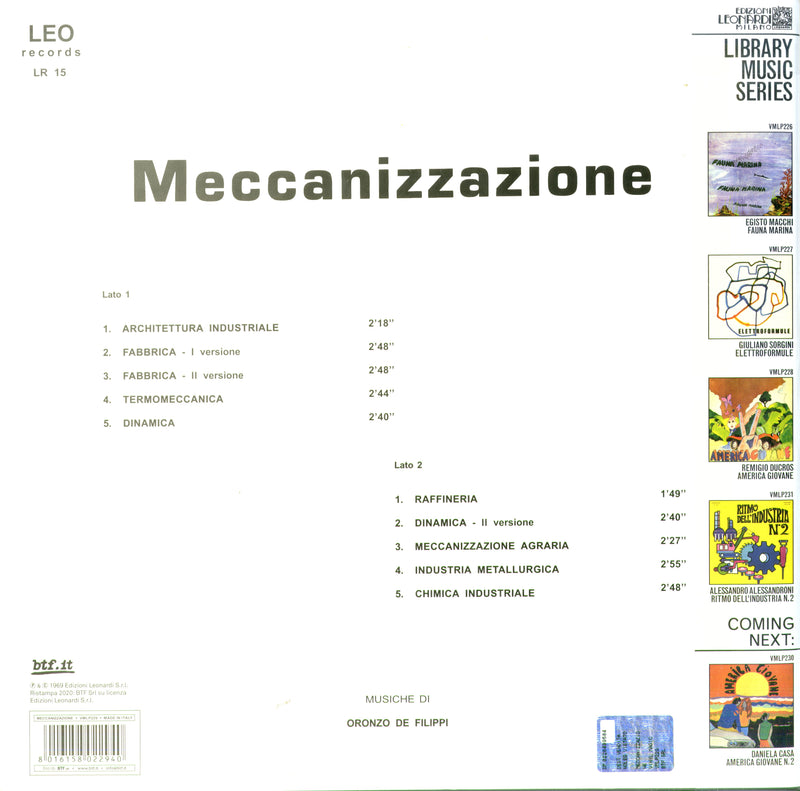 De Filippi Oronzo - Meccanizzazione (180 Gr.) Lp 8016158022940