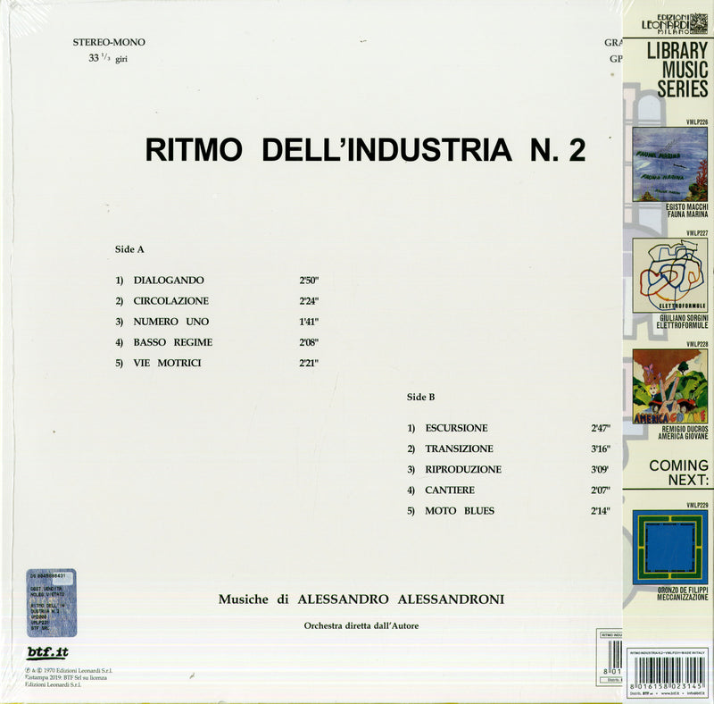 Alessandroni Alessandro - Ritmo Dell'Industria N.2 (180 Gr. Vinyl Black) (Rsd 2020 Indie) Vinile LP - Vinyl record 8016158023145