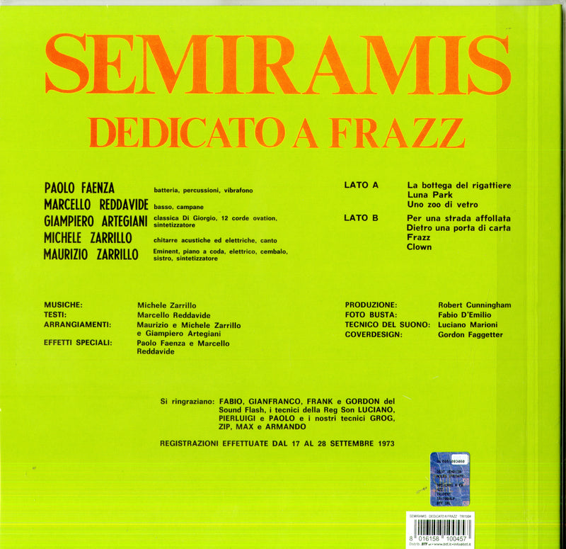 Semiramis - Dedicato A Frazz (180 Gr. Vinyl Clear Red Gatefold Limited Edt.) Lp 8016158100457