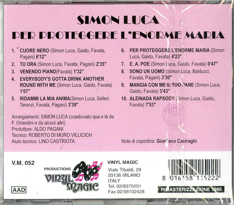 Simon Luca - Per Proteggere L'Enorme Maria Cd 8016158115222