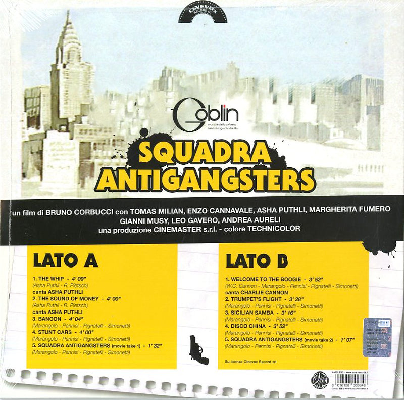 O. S. T. -Squadra Antigangster( Goblin) - Squadra Antigangster (Limited Edt.Blue Vinyl) (Rsd18) Lp 8016158309348