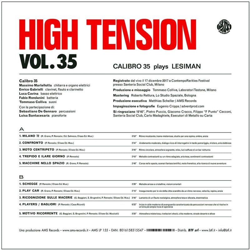 Calibro 35 - High Tension Vol.35 Calibro 35 Plays Lesiman (180 Gr.) Vinile LP - Vinyl record 8016158315547