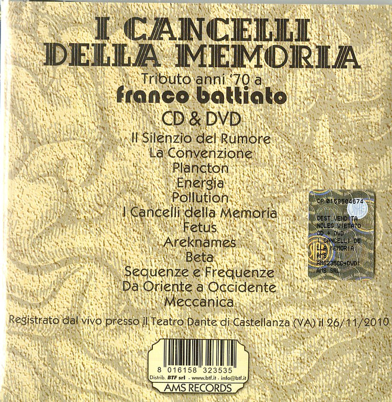 Cancelli Della Memoria I - Tributo Anni '70 A Franco Battiato (Cd+Dvd) Cd 8016158323535