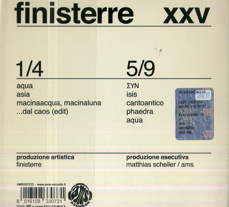 Finisterre - Finisterre Xxv (Cd Papersleeve) CD 8016158330731