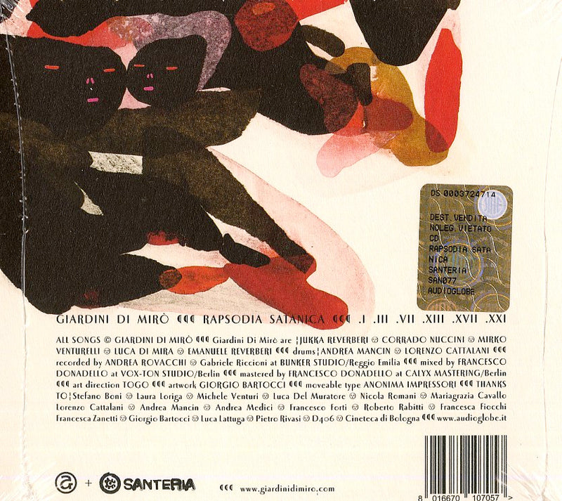 Giardini Di Miro' - Rapsodia Satanica Cd 8016670107057