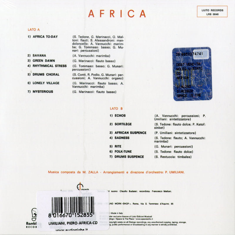 O.S.T.-Africa (Umiliani Piero) - Africa Cd 8016670152835