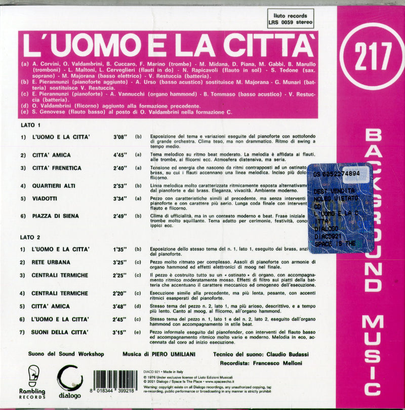 Umiliani Piero - L'Uomo E La Citta' Cd 8018344399218