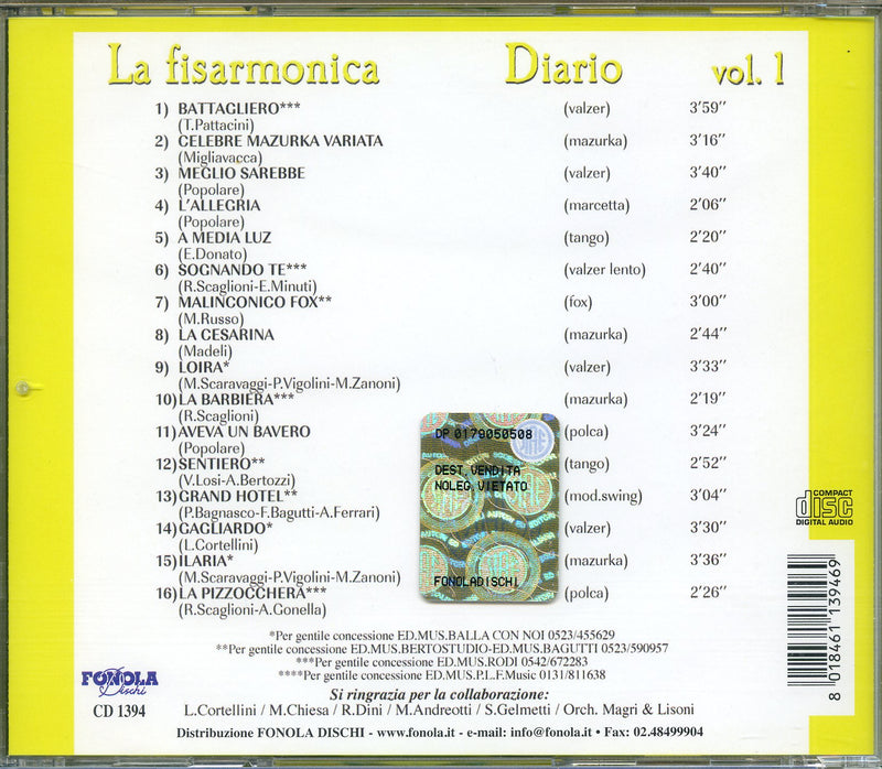 Compilation - La Fisarmonica Diario V.1 Cd 8018461139469