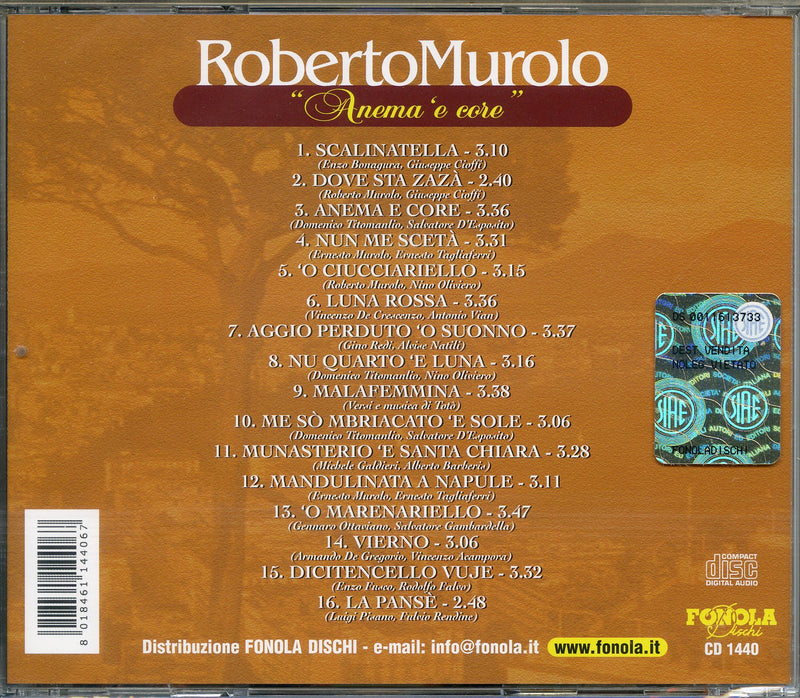 Murolo Roberto - Anima E Core Cd 8018461144067