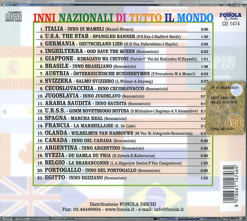 Compilation - Inni Nazionali Da Tutto Il Mondo Cd 8018461147464