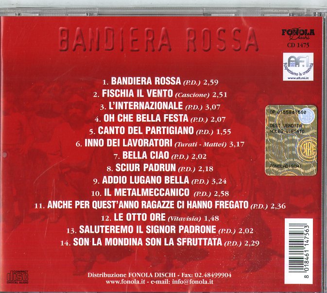 Compilation - Bandiera Rossa Cd 8018461147563