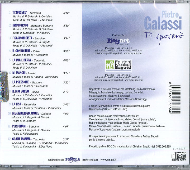 Galassi Pietro - Ti Sposero' Cd 8018461151560