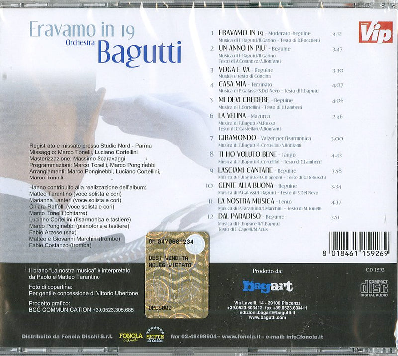 Orchestra Bagutti - Eravamo In 19 Cd 8018461159269