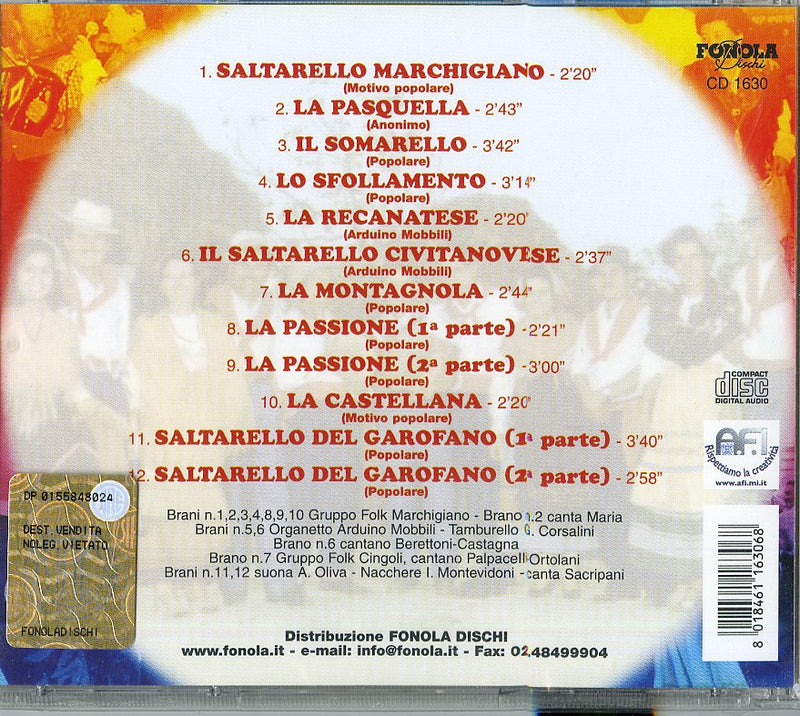 Compilation - Il Vero Saltarello Marchigiano Cd 8018461163068