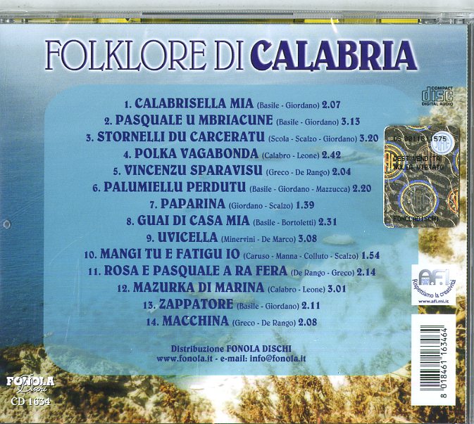 Compilation - Folklore Di Calabria Cd 8018461163464