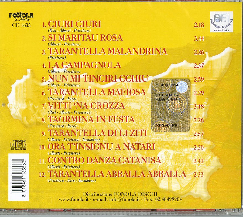 Compilation - Canti E Balli Di Sicilia Cd 8018461163563