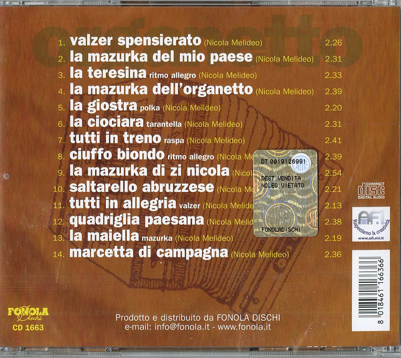 Melideo Nicola - Organetto Cd 8018461166366